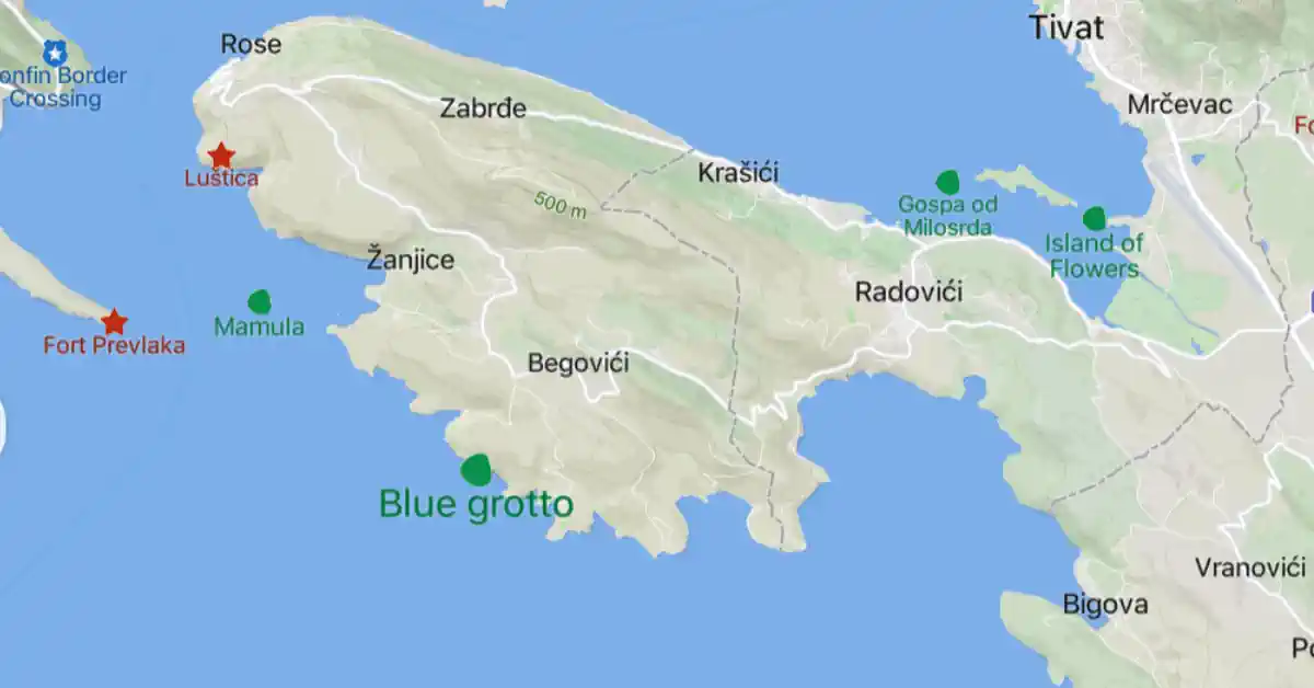 Blue Cave Montenegro Map