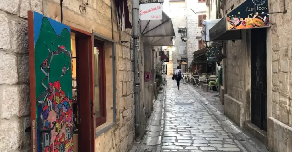 Kotor Old Town Restaurants Narrow Street