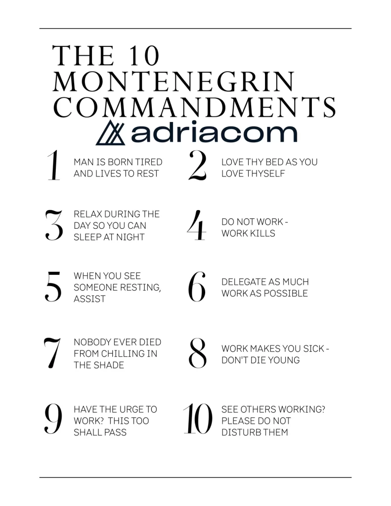 The 10 Montenegrin Commandments